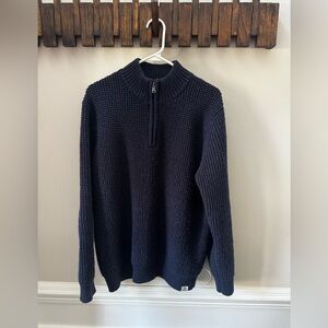 Men's Classic Navy Zip-Up Sweater